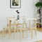 Costway Set of 4 18" Stacking Stool Round Dining Chair Backless Wood Home Decor Dark Brown/Walnut/Yellow/White/Natural/Black